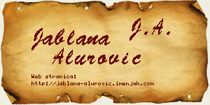 Jablana Alurović vizit kartica
